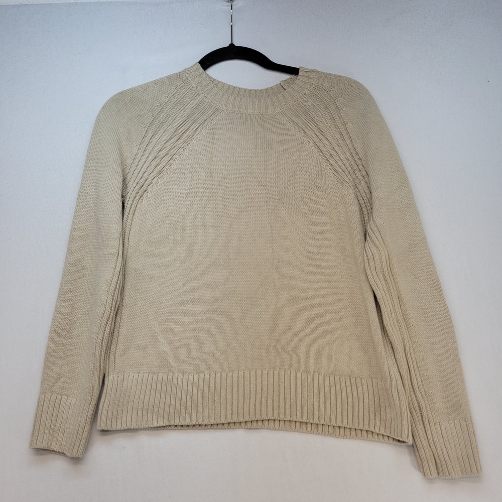 LOFT Ann Taylor Sweater Womens XXSP Beige Chunky Knit Crewneck Pullover